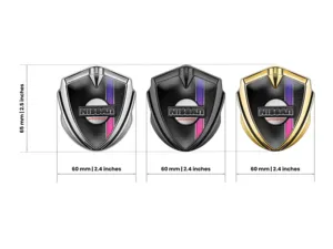 Nissan Metallico Emblema Badge Ispirato Corse Lucido
